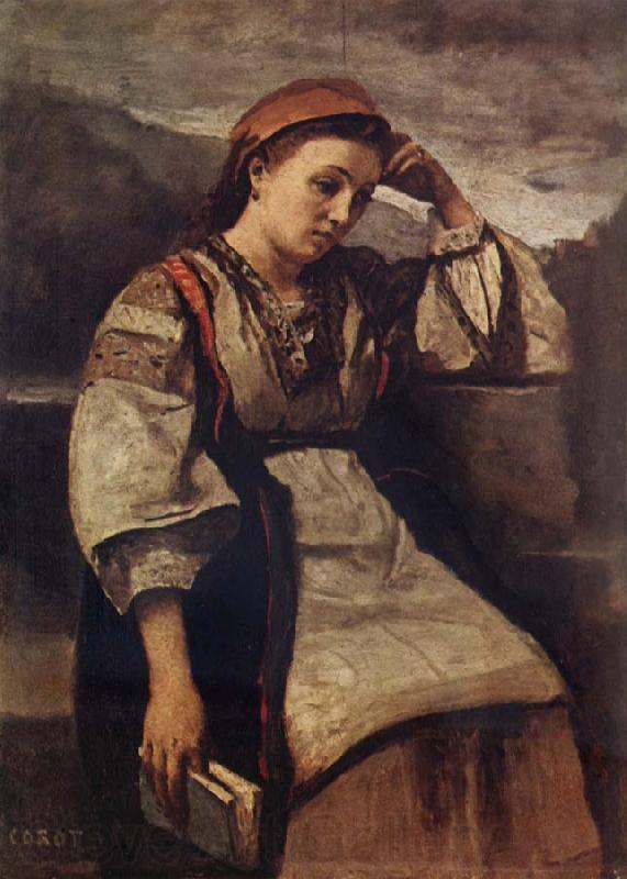 Jean Baptiste Camille  Corot Reverie Norge oil painting art